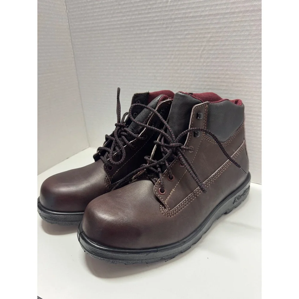 Vintage Blundstone Brown Leather Lace Up Work Boots Burgundy Mens 8 Needs Resole